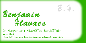 benjamin hlavacs business card